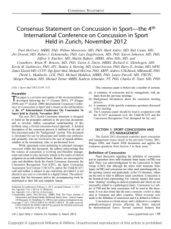 Consensus Statement on Concussion in Sport—the 4th