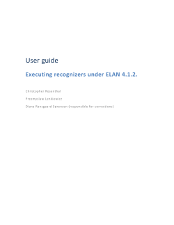 User Manual for ELAN