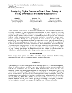 Designing Digital Games to Teach Road Safety