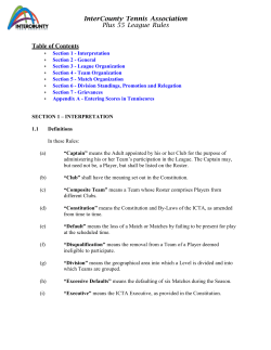 2015 Plus 55 Rules Rewrite - InterCounty Tennis Association