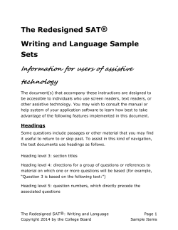 Sample Writing and Language Set 2 - Redesigned SAT