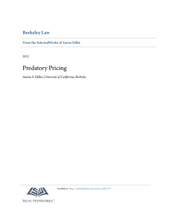 Predatory Pricing