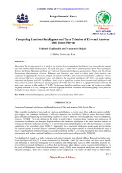 Comparing Emotional Intelligence and Team Cohesion of