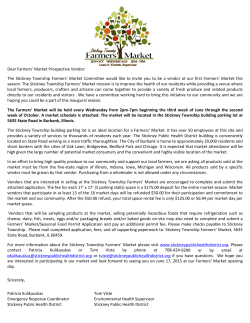 Dear Farmers` Market Prospective Vendor: The Stickney Township