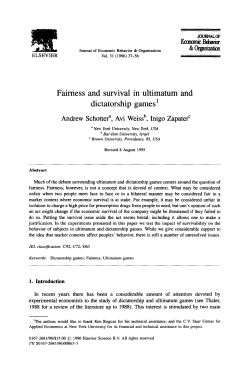 Fairness and survival in ultimatum and dictatorship games`