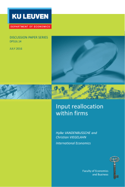Input reallocation within firms - Universit&eacute; catholique de Louvain