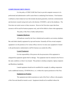 COMPUTER SECURITY POLICY It is the policy of FIRM NAME (the