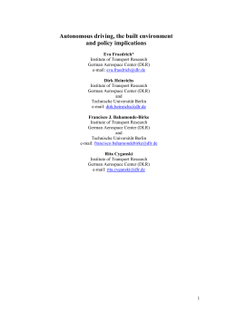 Autonomous driving and its possible implications on the