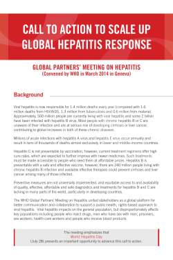 call to action to scale up global hepatitis response