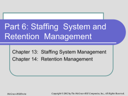 Organization Strategy HR and Staffing Strategy Staffing Policies and