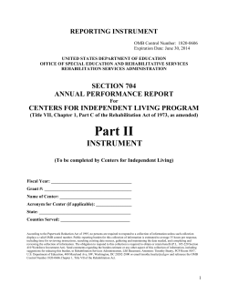 reporting instrument - Missouri Statewide Independent Living Council