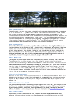 Forest School works best as a long term