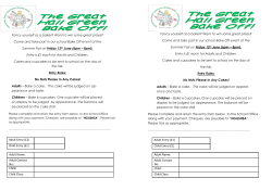 Fancy yourself as a baker? Want to win some great prizes? Come