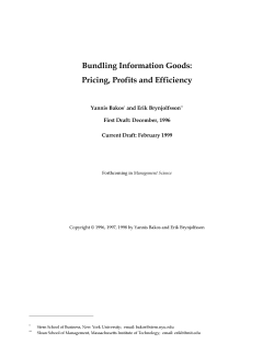 Bundling Information Goods: Pricing, Profits and Efficiency