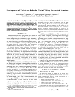Development of Pedestrian Behavior Model Taking Account of
