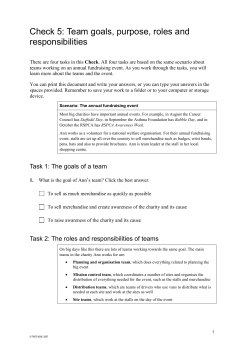 Check 5: Team goals, purpose, roles and responsibilities