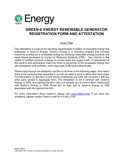 Green-e Generator Registration Form and Attestation