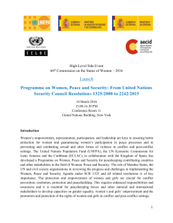 High-Level Side Event 60 th Commission on the Status of Women