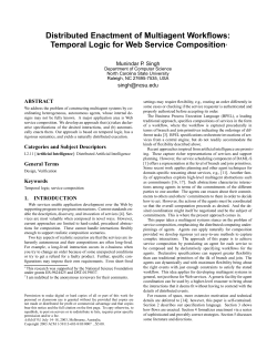 Distributed Enactment of Multiagent Workflows: Temporal Logic for