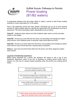 Power boating (B1/B2 waters)