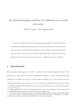 An optimal stopping problem in a diffusion-type