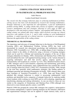 coding strategic behaviour in mathematical problem solving