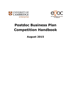 the first postdoc business plan competition