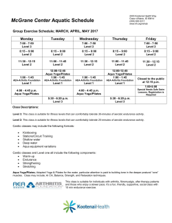 McGrane Center Aquatic Schedule