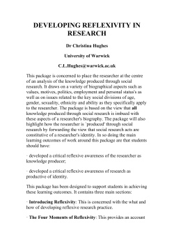 Developing Reflexivity in Research