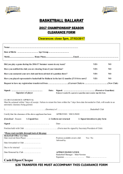 BALLARAT BASKETBALL ASSOCIATION