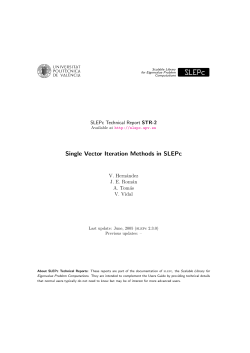 Single Vector Iteration Methods in SLEPc