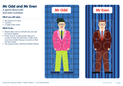 Mr Odd and Mr Even - Crown Wood Primary School