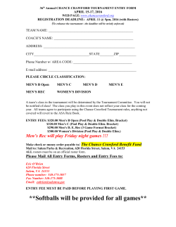 2009 CHANCE CRAWFORD TOURNAMENT ENTRY FORM