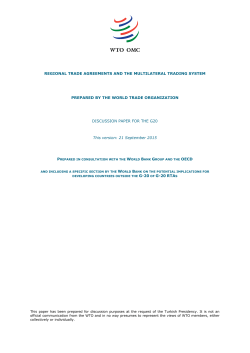 regional trade agreements and the multilateral - G20