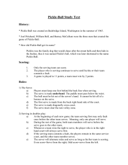 Pickle Ball Study Guide