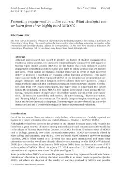 Promoting engagement in online courses: What strategies can we