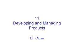 Chapter 11 Developing and Managing Products