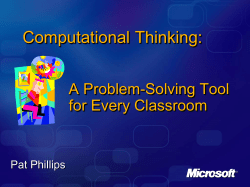 Computational Thinking - Carnegie Mellon School of Computer
