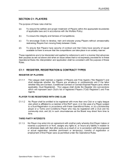 Section Four: Players - Rugby