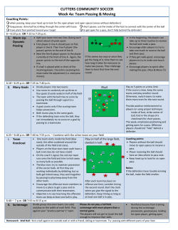 Practice Plan 4a- Passing and Moving U10.12.14.