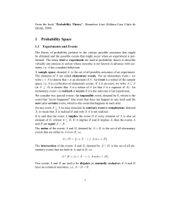 1 Probability Space
