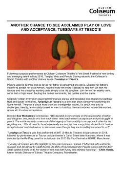 another chance to see acclaimed play of love and acceptance