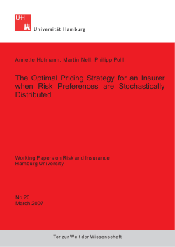 The Optimal Pricing Strategy for an Insurer when Risk Preferences