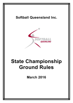 Ground Rules &ndash; State Championships March 2016