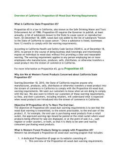 Proposition 65 - Western Forest Products