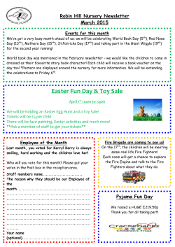 Newsletter - April - Robin Hill Nursery
