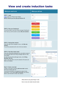 How to access the induction tasks