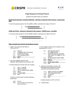 Target Sequence Cloning Protocol (Standard de