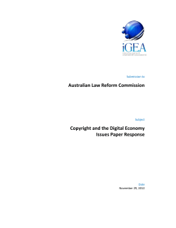 Australian Law Reform Commission Copyright and the Digital