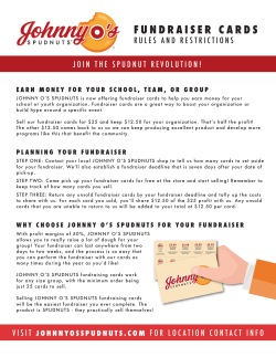 fundraiser cards - Johnny O`s Spudnuts